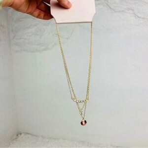 NWT LC Lauren Conrad golden chain layered recycled metal jeweled necklace